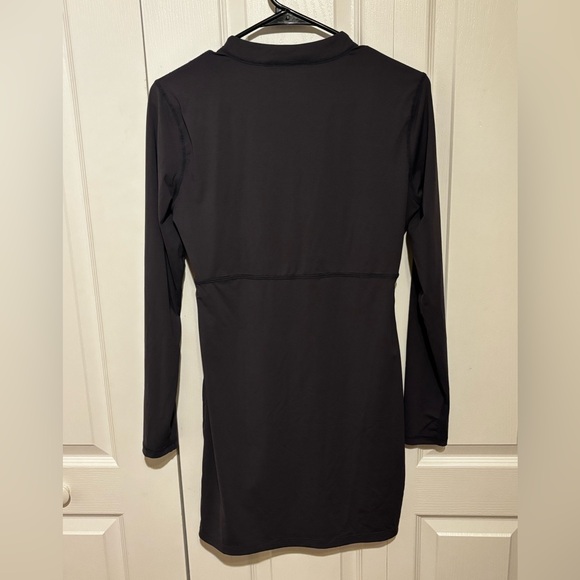 Athleta Long Sleeve Quarter Zip Athletic Dress Charcoal Tennis Golf Size M - Picture 3 of 6